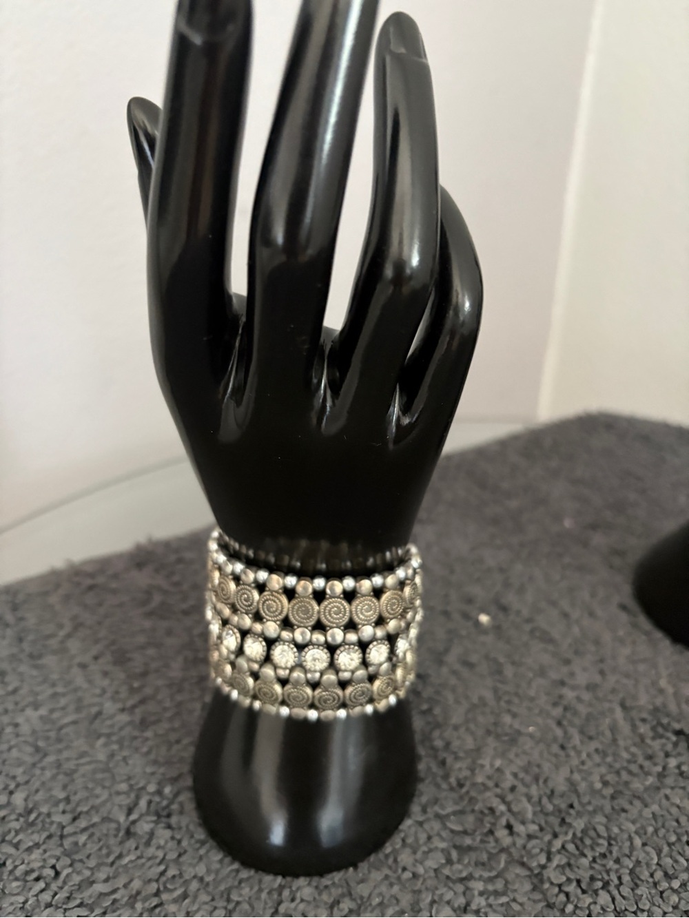 Silver-Tone Multi-Row Beaded Statement Bracelet - Silver